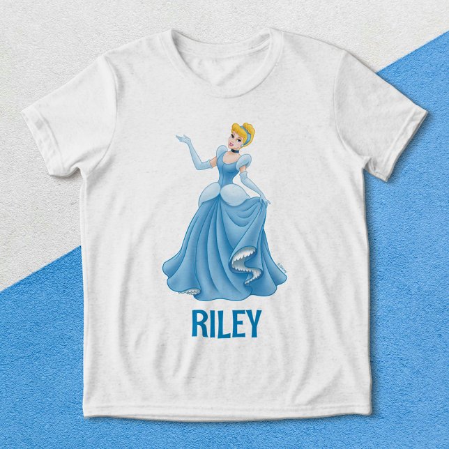 Customizable Disney Princess Cinderella Dancing Tri-Blend Shirt (Shirt on background)