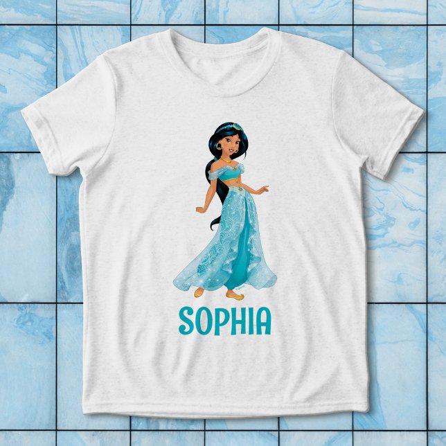 Customizable Disney Princess Jasmine Tri-Blend Shirt (Shirt on background)