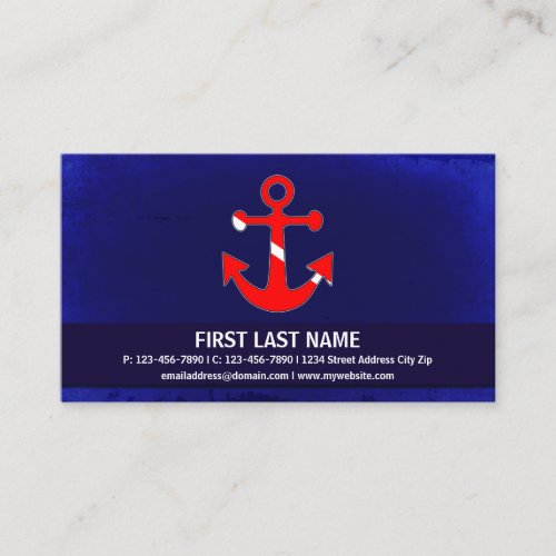 Customizable dive flag anchor business cards