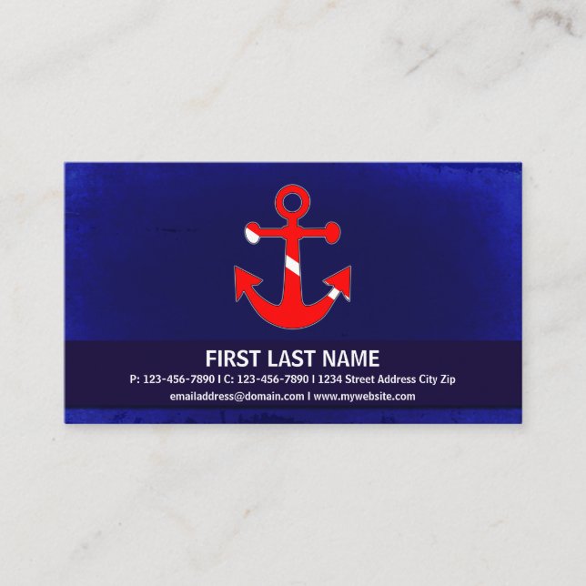 Customizable dive flag anchor business cards (Front)