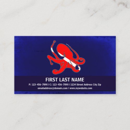 Customizable dive flag octopus business cards