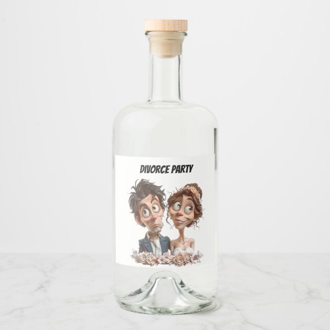  Customizable Divorce Party Bottle Liquor Bottle Label (Front)