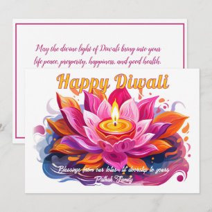 Customizable Diya Dreams Diwali Card