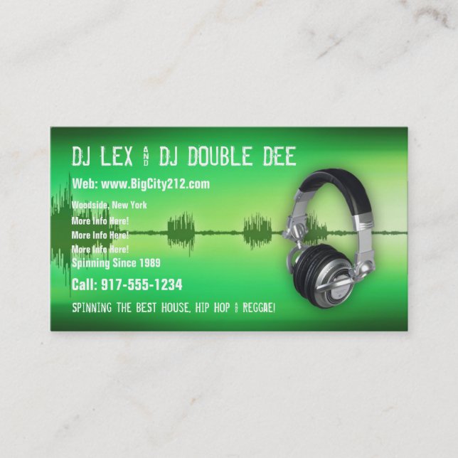 CUSTOMIZABLE DJ Business Card (Front)