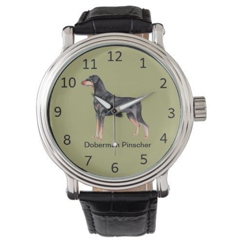 Customizable Doberman Pinscher Dog Wrist Watch