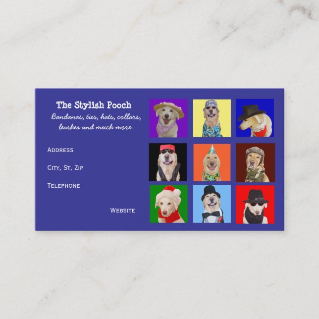 Customizable Dog Accessories Business Card (Front)