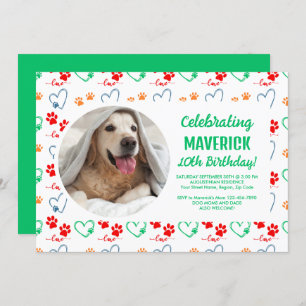 Customizable Dog Birthday Party Invitation