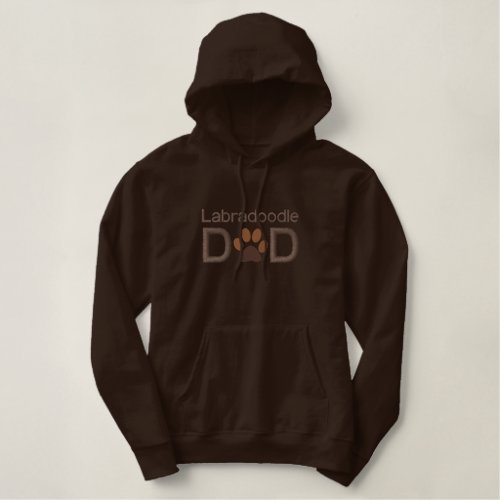 Customizable Dog Breed  Dad with Paw Embroidered Hoodie