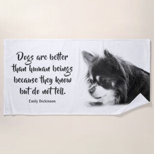 Customizable Dog & Emily Dickinson's Quote Beach Towel