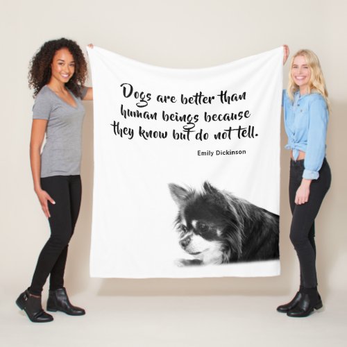 Customizable Dog  Emily Dickinsons Quote Fleece Blanket