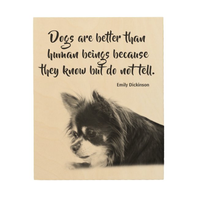 Customizable Dog & Emily Dickinson's Quote Wood Wall Art (Front)
