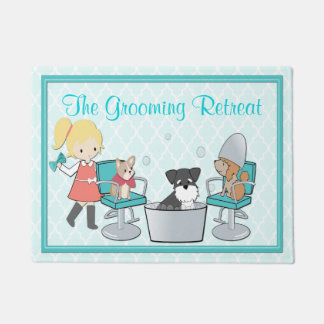 Customizable Dog Groomer Pet Salon Door Mat