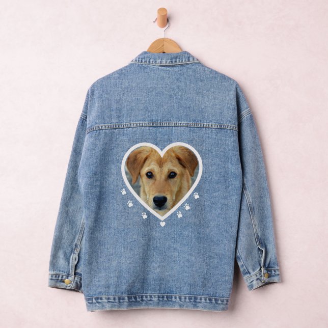 Customizable Dog Heart Denim Jacket  (Hangar)