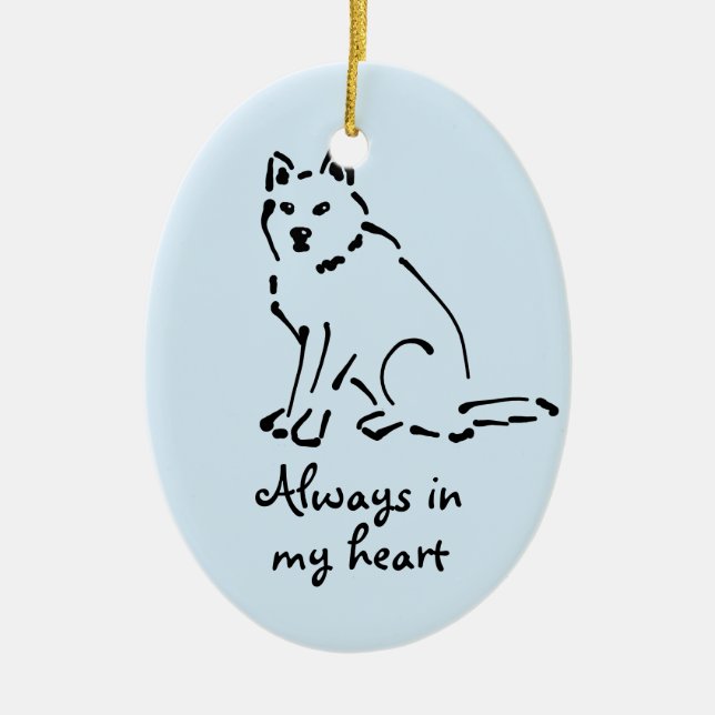 Customizable Dog Memorial Ornament (Front)