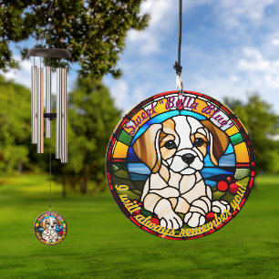 Customizable Dog Memory Stained Glass Look Wind Chime