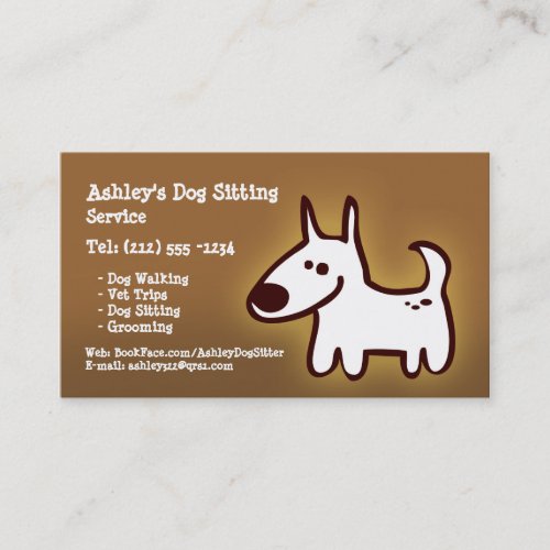 CUSTOMIZABLE dog sitting, grooming, walking Business Card Templates