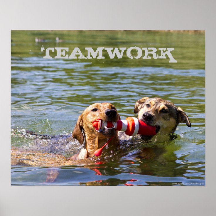 Customizable Dog Teamwork Poster | Zazzle