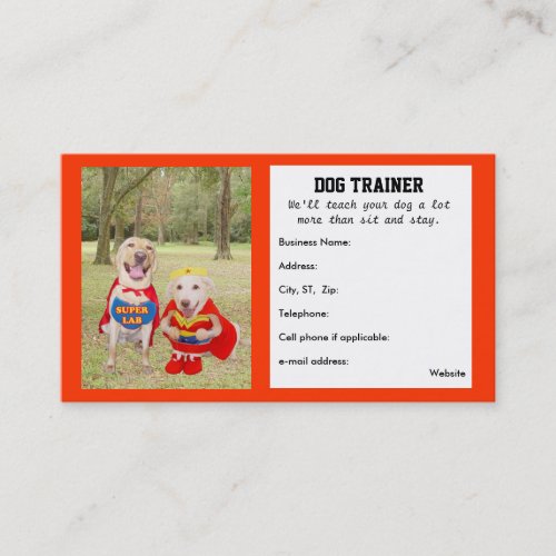 Customizable Dog Trainer's Business Card