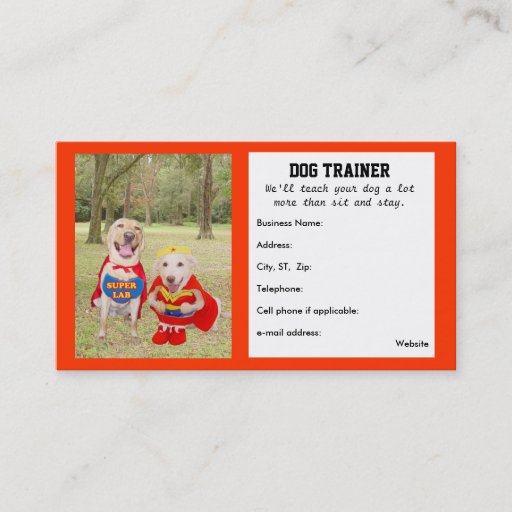 Customizable Customizable Dog Trainer's Business Card