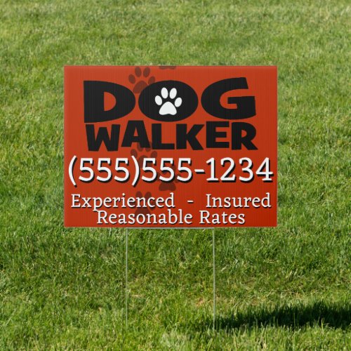 Customizable Dog Walker Dog Walking Advertising Sign