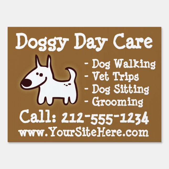 CUSTOMIZABLE Doggy Day Care Lawn Sign (Front)