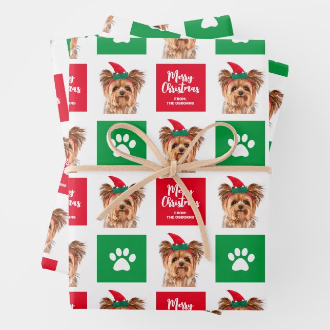 Customizable Dogs Christmas Wrapping Paper (In situ)