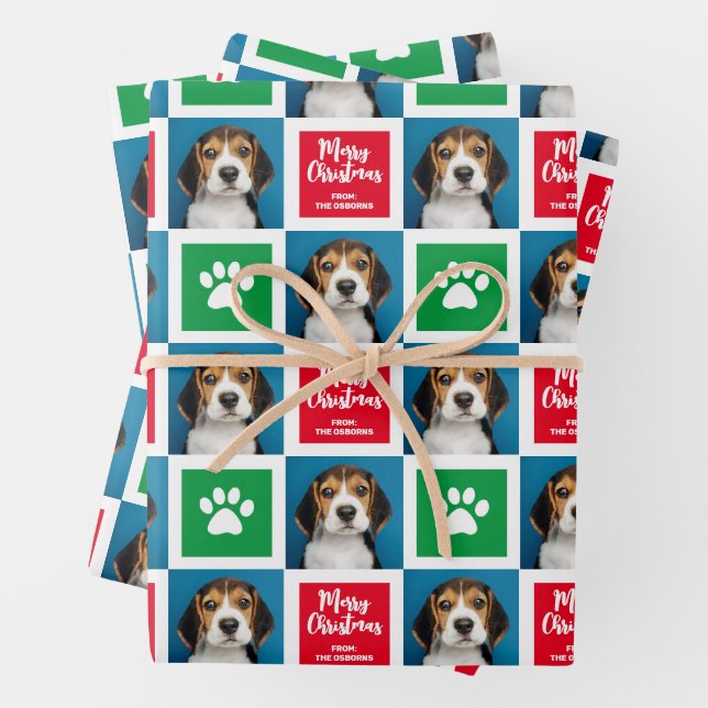 Customizable Dogs Christmas Wrapping Paper (In situ)