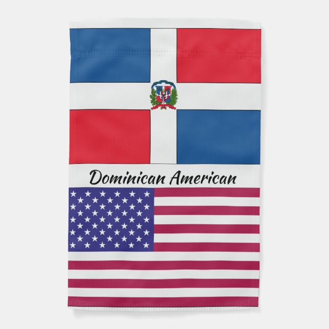 Customizable Dominican-American USA Garden Flag (Front)