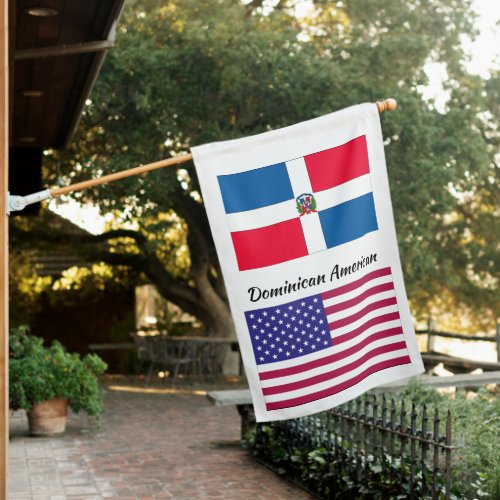 Customizable Dominican_American Weatherproof Flag