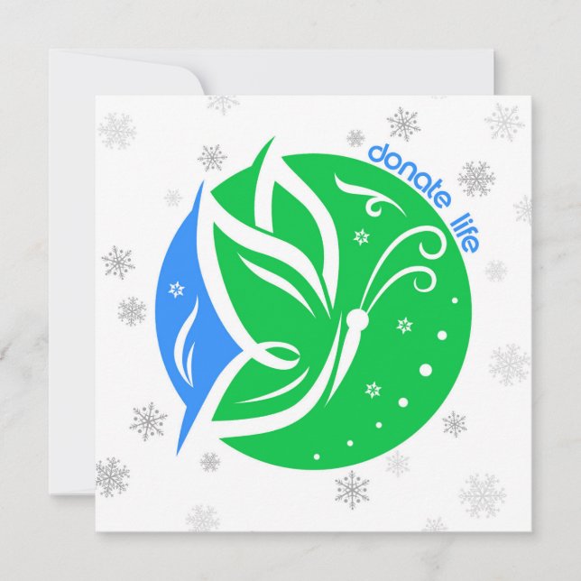 Customizable Donate Life Butterfly Donor Awareness Holiday Card (Front)