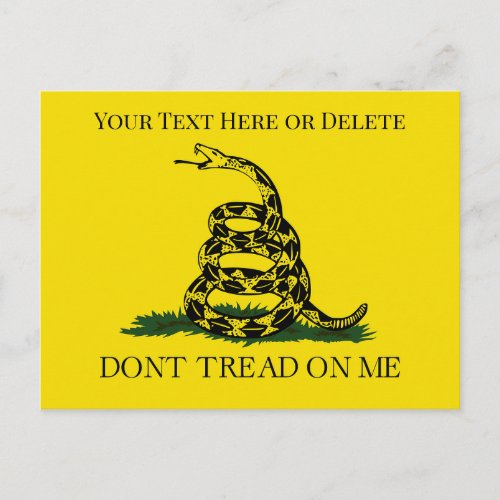 Customizable Dont Tread on Me Snake Gadsden Flag Postcard