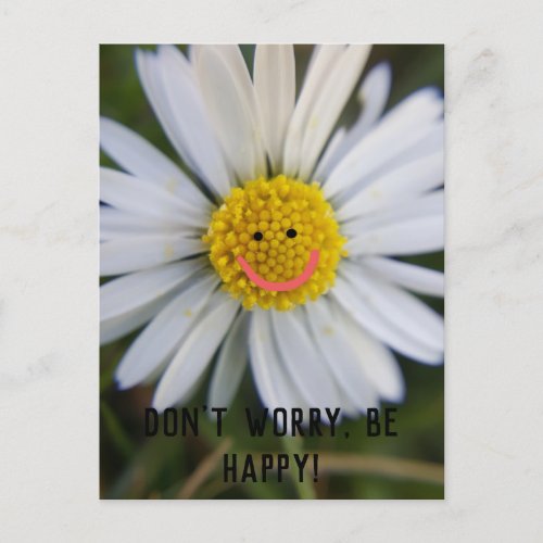 Customizable Dont worry be happy _ flower power Postcard