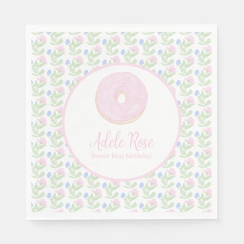 Customizable Donut Sweet First Birthday  Napkins