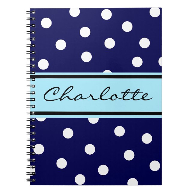 Customizable Dots Monogram Notebook (Front)