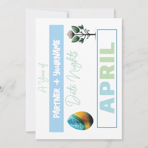 Customizable double_sided note card for April