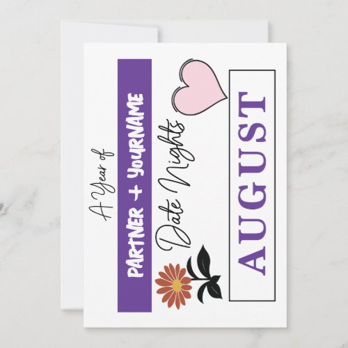 Customizable double_sided note card for August