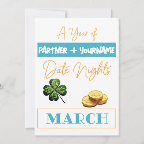 Customizable double_sided note card for March