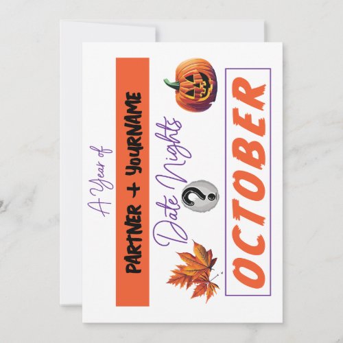 Customizable double_sided note card for October