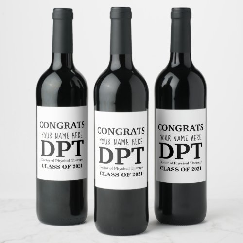 Customizable DPT Wine Bottle Labels