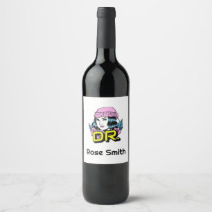 Customizable Dr. PhD Doctor Graduation Gift Wine Label