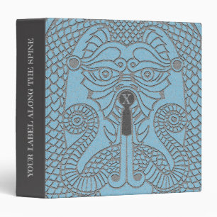 Customizable Dragon face Binder aqua/grey
