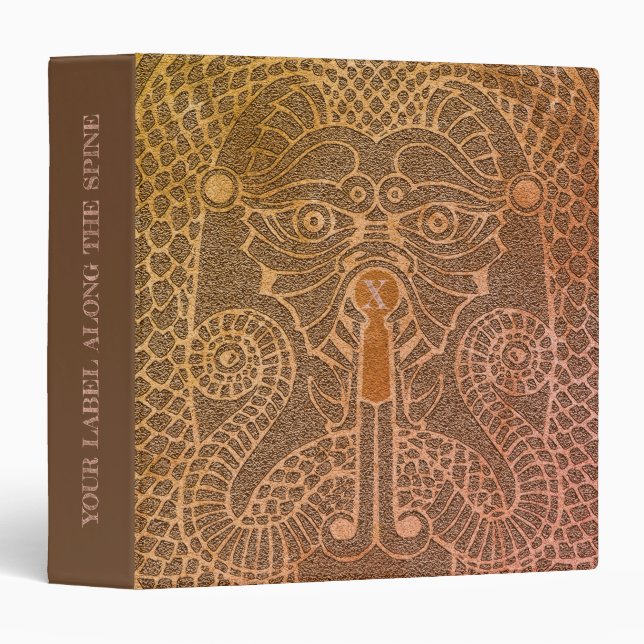 Customizable Dragon Face Binder fawn/leather (Front/Spine)