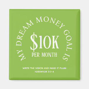Customizable Dream Money Financial Goal Magnet