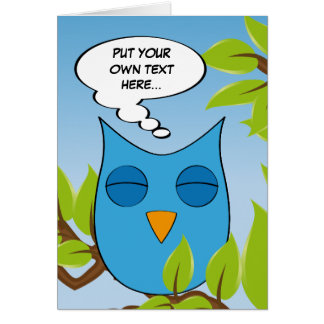 Customizable dreaming owl - multiple colors cards