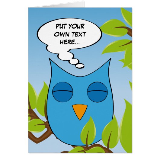 Customizable dreaming owl - multiple colors cards (Front)