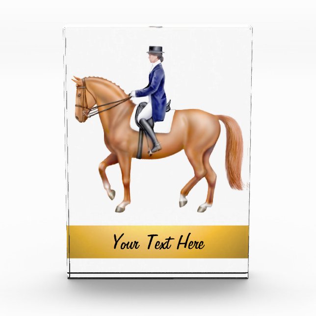 Customizable Dressage Horse Equestrian Award (Front)