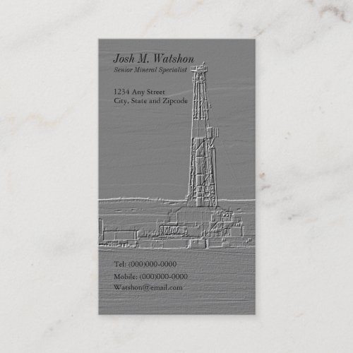 Customizable Drilling Rig Business Card