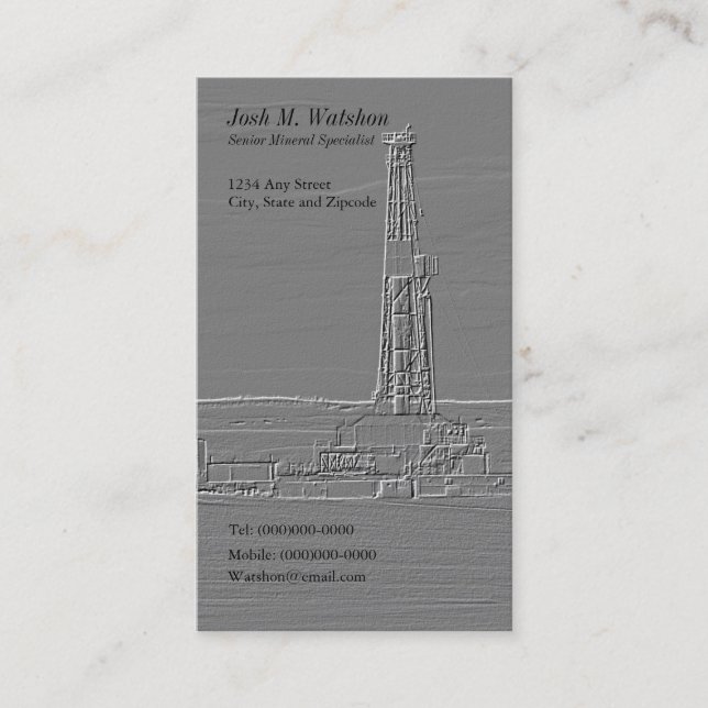 Customizable Drilling Rig Business Card (Front)