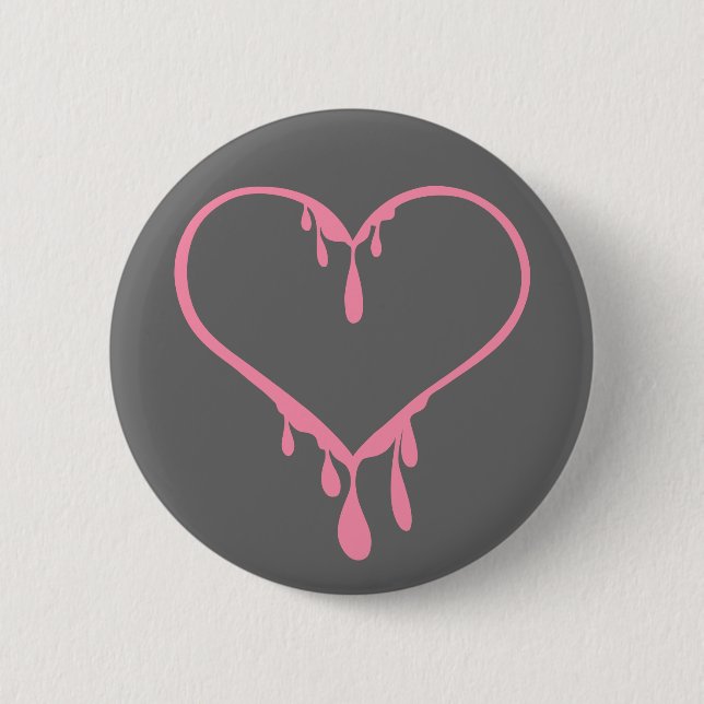 Customizable Dripping Heart Button (Front)
