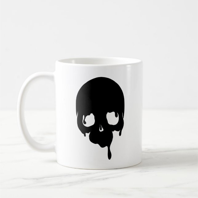 Customizable Dripping Skull Coffee Mug (Left)
